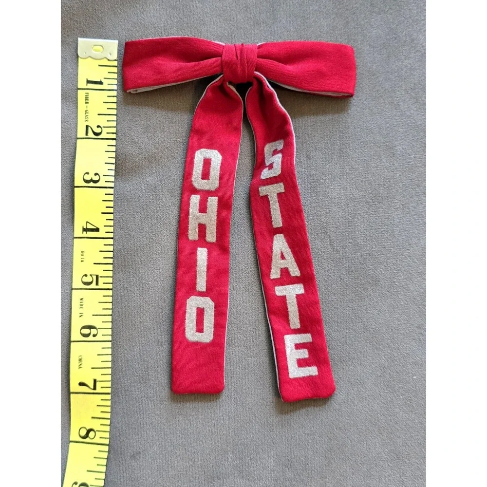 Vintage Wool OSU THEE Ohio State Buckeyes Clip‎ Bowtie Long Ribbons